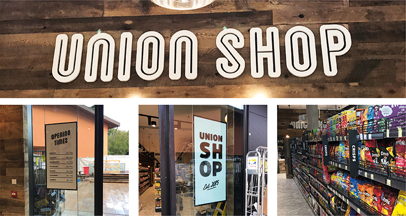 Union Shop Sign & Window Decals